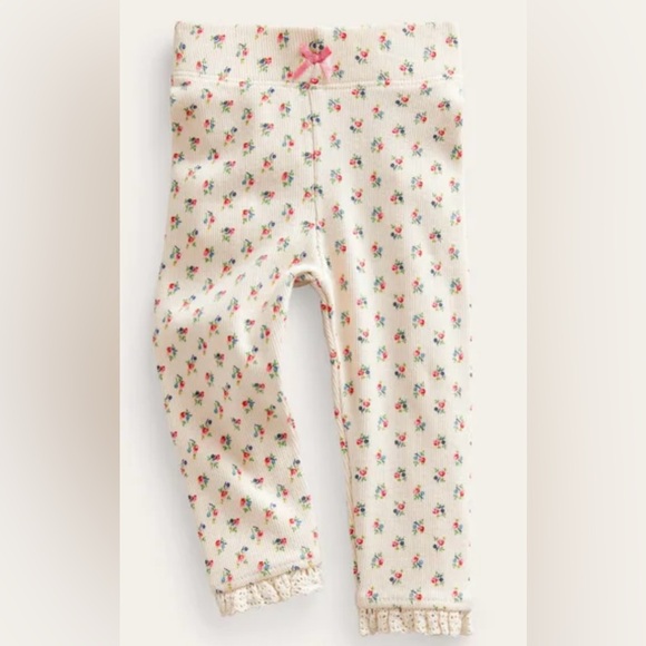 Baby Boden Ribbed Lace Leggings - Picture 2 of 11